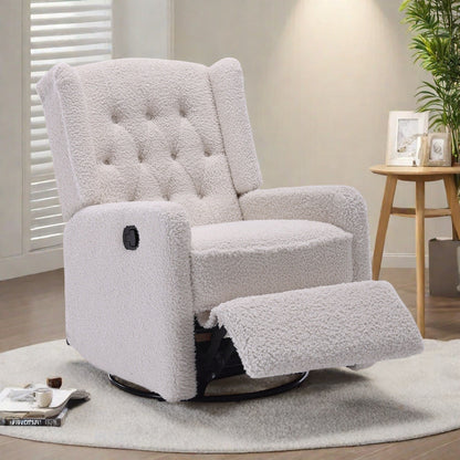 Fauteuil inclinable pivotant sans accoudoirs en tissu de taille standard avec rotation à 360°, fonction d'inclinaison et base coulissante