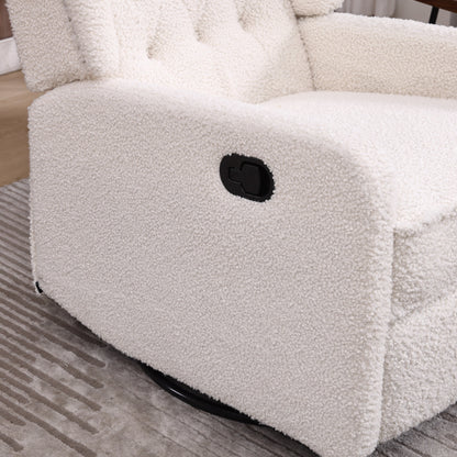 Fauteuil inclinable pivotant sans accoudoirs en tissu de taille standard avec rotation à 360°, fonction d'inclinaison et base coulissante