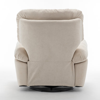 Fauteuil inclinable pivotant en polaire de taille standard avec inclinaison manuelle, repose-pieds et support de maternité