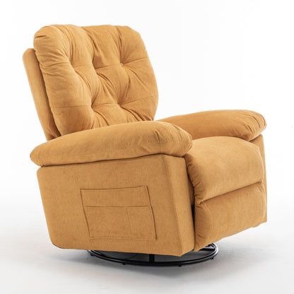 Fauteuil inclinable pivotant en polaire de taille standard avec inclinaison manuelle, repose-pieds et support de maternité