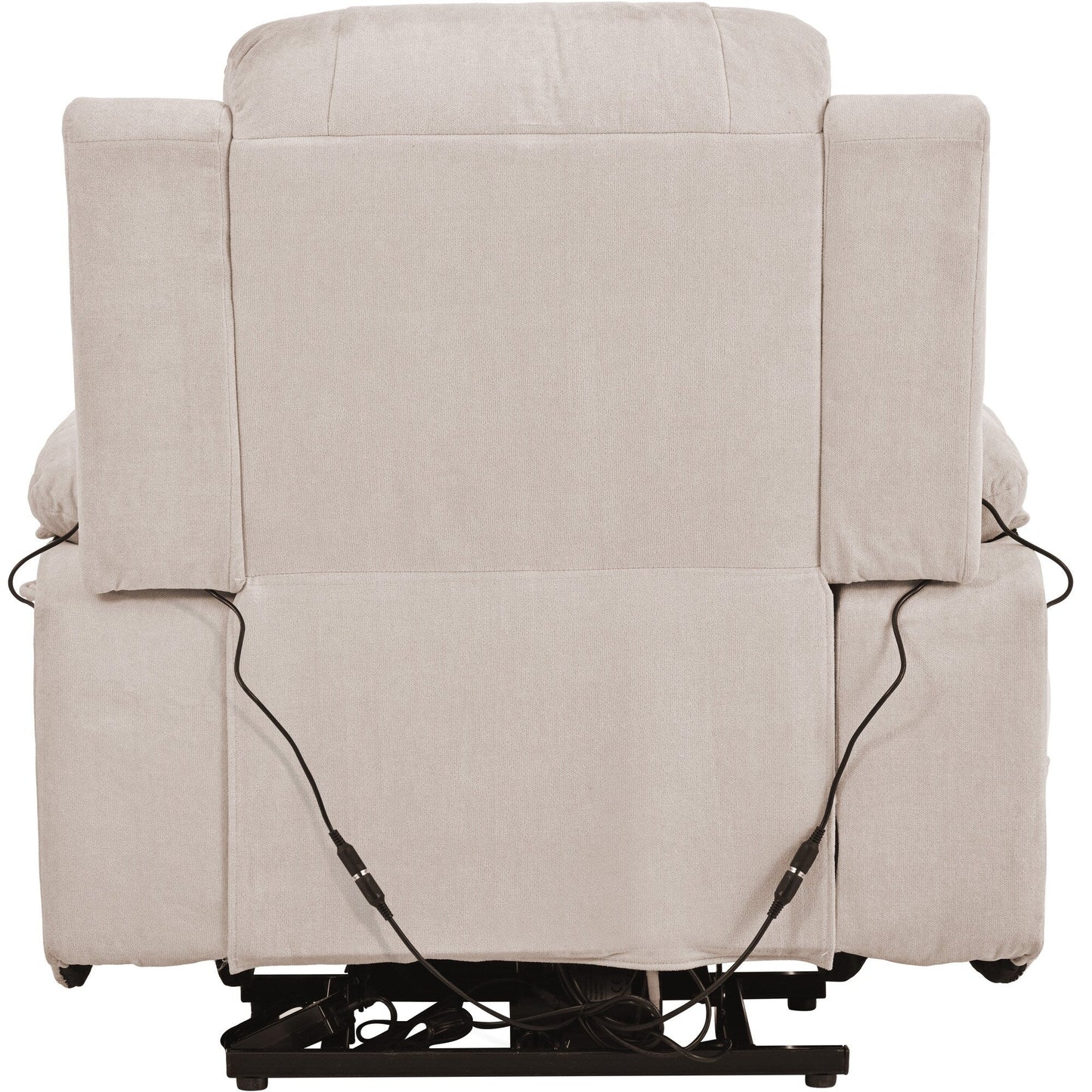 Fauteuil inclinable électrique en lin de taille standard avec massage, chauffage et poche de rangement latérale