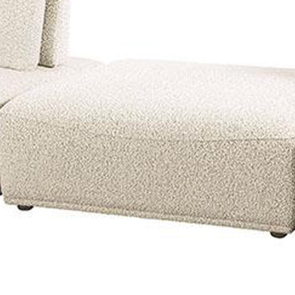 Canapé modulable 2 places Stavan, ottoman beige boucle, profondeur d'assise réglable