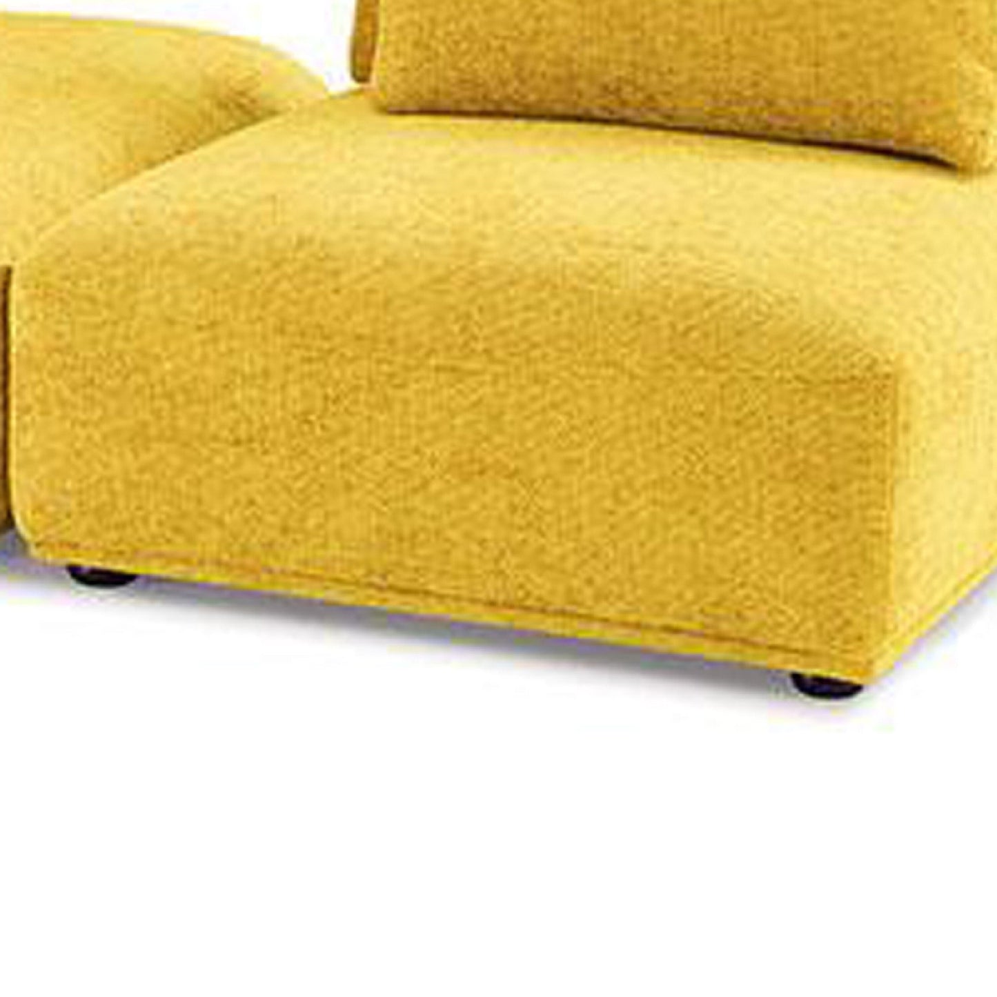 Canapé modulable 2 places Stavan, ottoman, chenille jaune, dossier réglable
