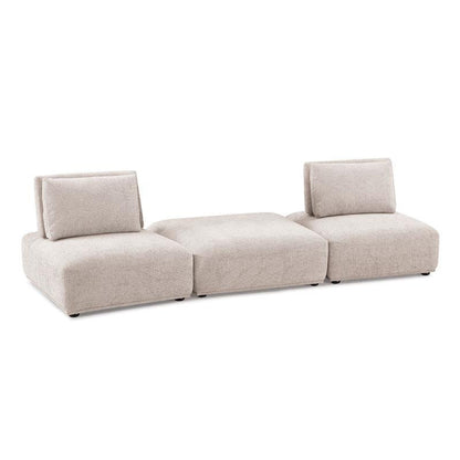 Canapé modulaire 2 places Stavan, ottoman carré marron clair Boucle 114 pouces