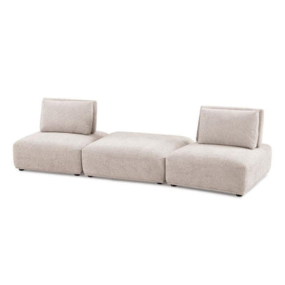 Canapé modulaire 2 places Stavan, ottoman carré marron clair Boucle 114 pouces