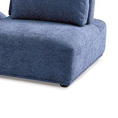 Ensemble de canapés modulaires 2 places Stavan, profondeur d'assise réglable en chenille bleue