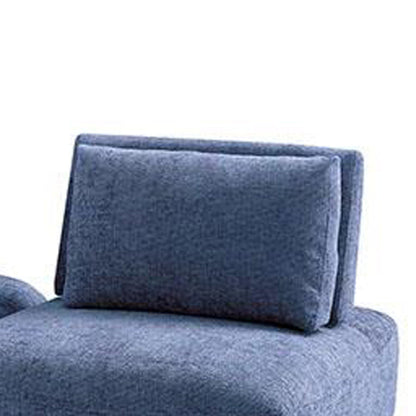 Ensemble de canapés modulaires 2 places Stavan, profondeur d'assise réglable en chenille bleue
