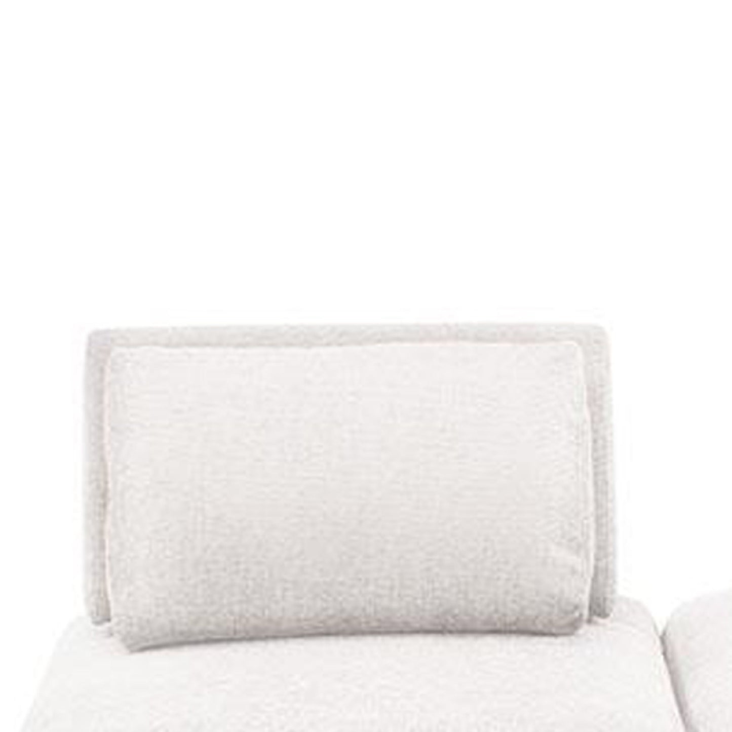 Canapé modulable incurvé 2 places Stavan, boucle blanche, profondeur d'assise réglable