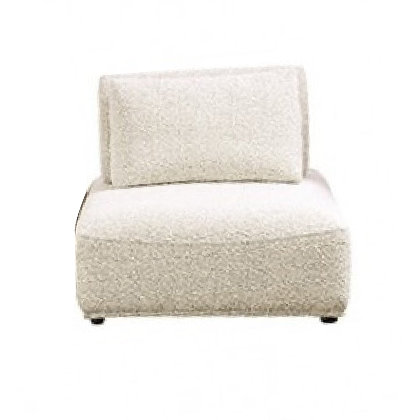 Canapé modulable incurvé 3 places Stavan, beige bouclé, profondeur d'assise réglable