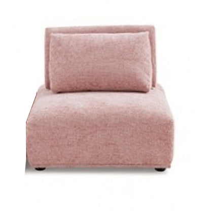 Canapé modulable incurvé 3 places Stavan, assise réglable en profondeur Boucle rose