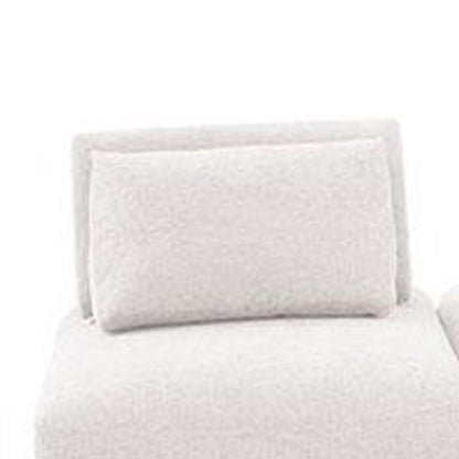 Canapé modulable incurvé 3 places Stavan, boucle blanche, dossiers réglables