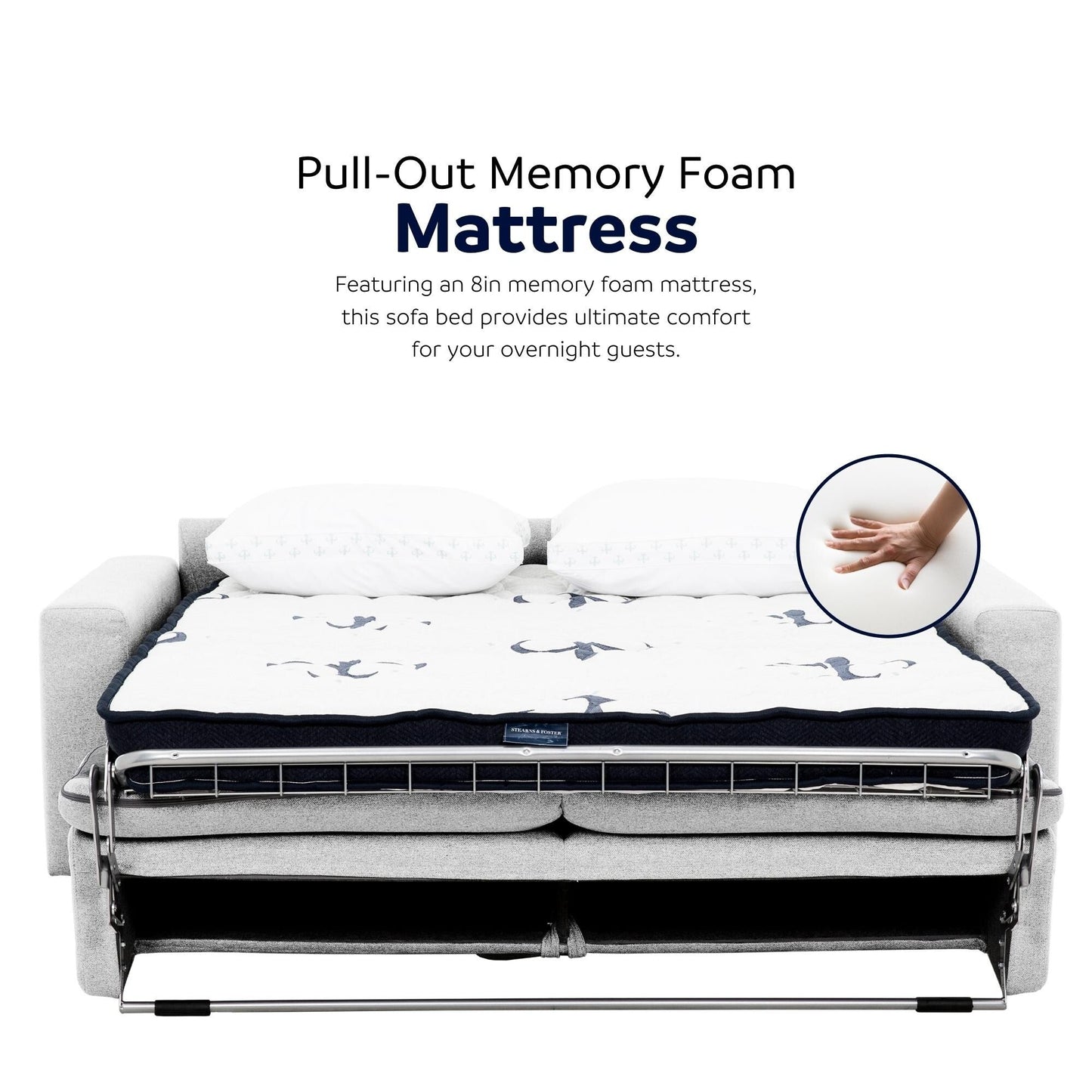 Canapé-lit double Stearns &amp; Foster® Giotto de 78 po avec matelas en mousse à mémoire de forme