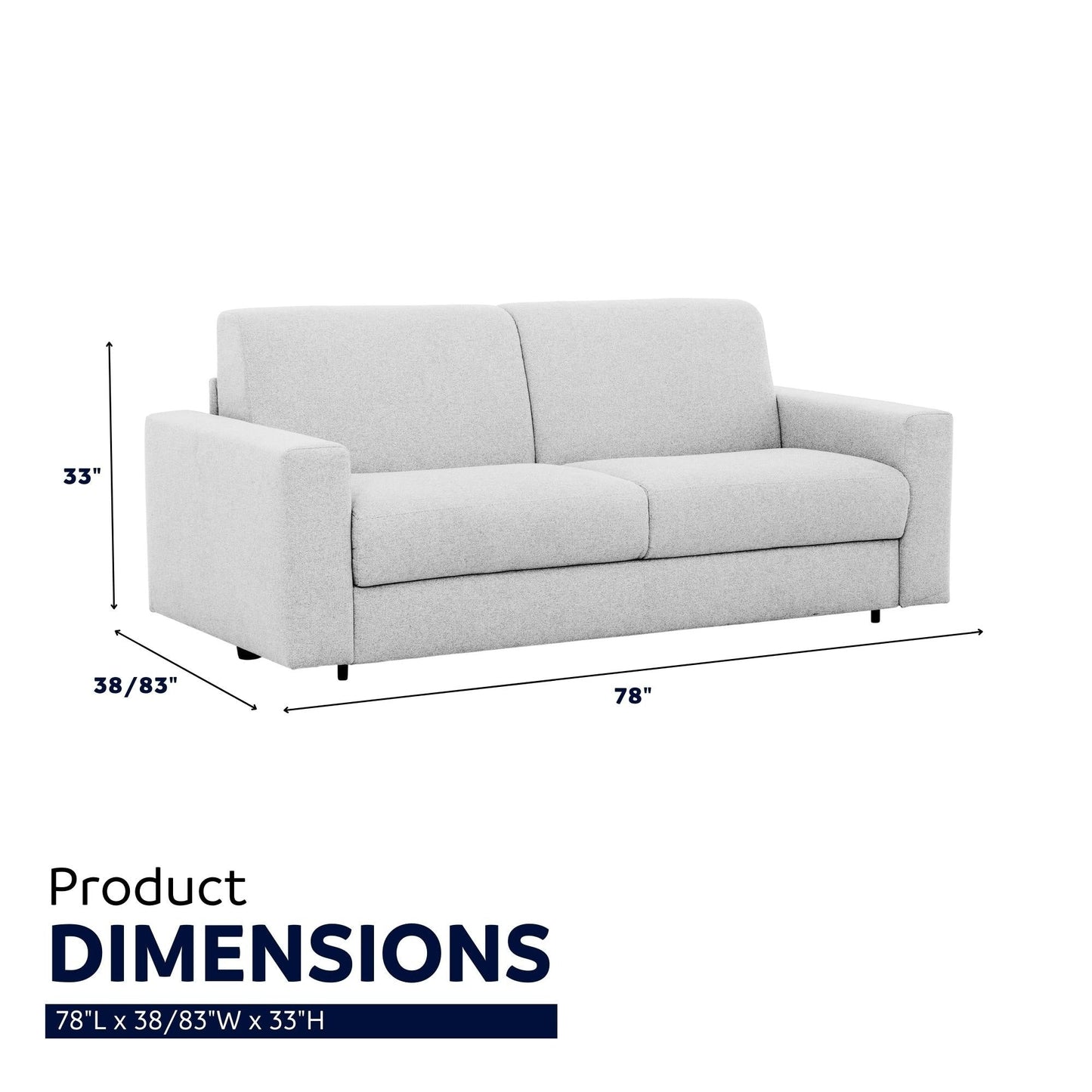 Canapé-lit double Stearns &amp; Foster® Giotto de 78 po avec matelas en mousse à mémoire de forme