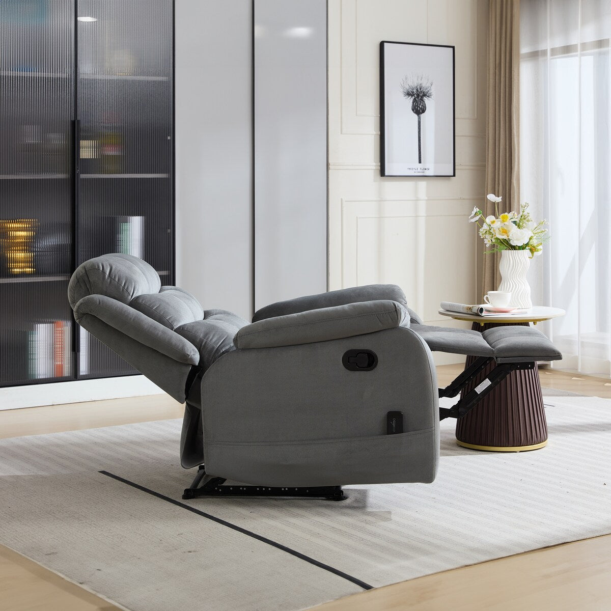 Fauteuil inclinable manuel rembourré de transition Steph Plush