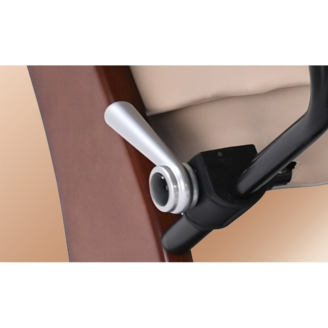 Fauteuil inclinable pivotant en cuir avec pouf de rangement assorti