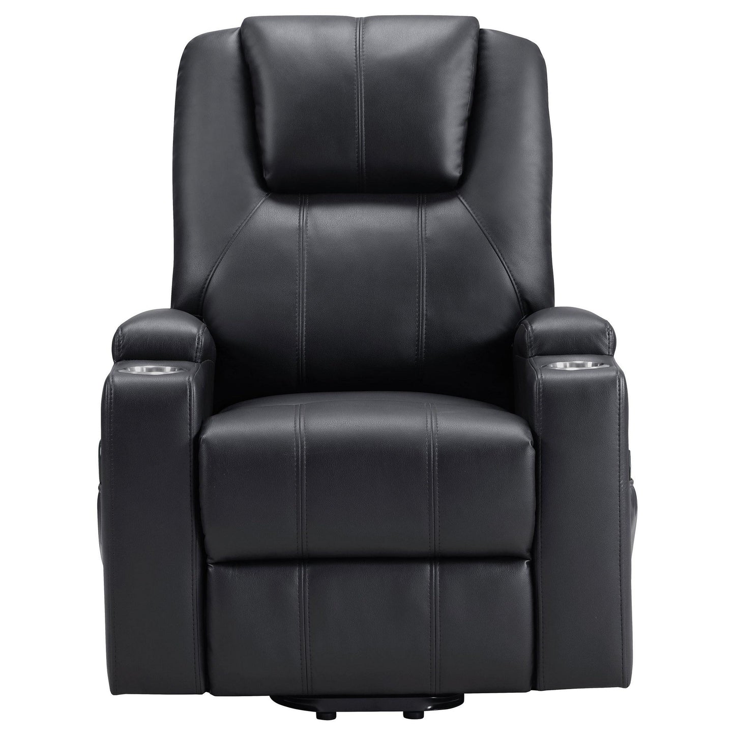 Fauteuil inclinable électrique Stoy Power Lift, massage, 91 cm, similicuir noir