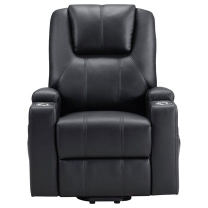 Fauteuil inclinable électrique Stoy Power Lift, massage, 91 cm, similicuir noir
