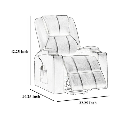 Fauteuil inclinable électrique Stoy Power Lift, massage, 91 cm, similicuir marron