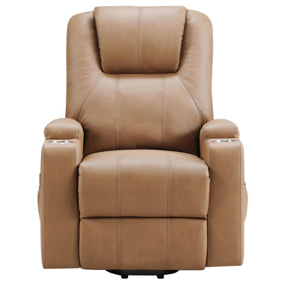 Fauteuil inclinable électrique Stoy Power Lift, massage, 91 cm, similicuir marron