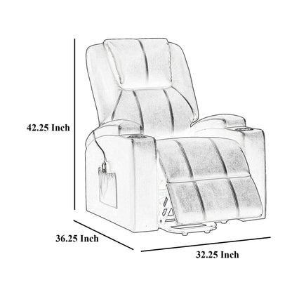 Fauteuil inclinable électrique Stoy Power Lift, massage, 91 cm, similicuir rouge vin