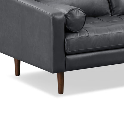 Canapé d'appartement Poly &amp; Bark Napa 72 - Cuir italien véritable pleine fleur