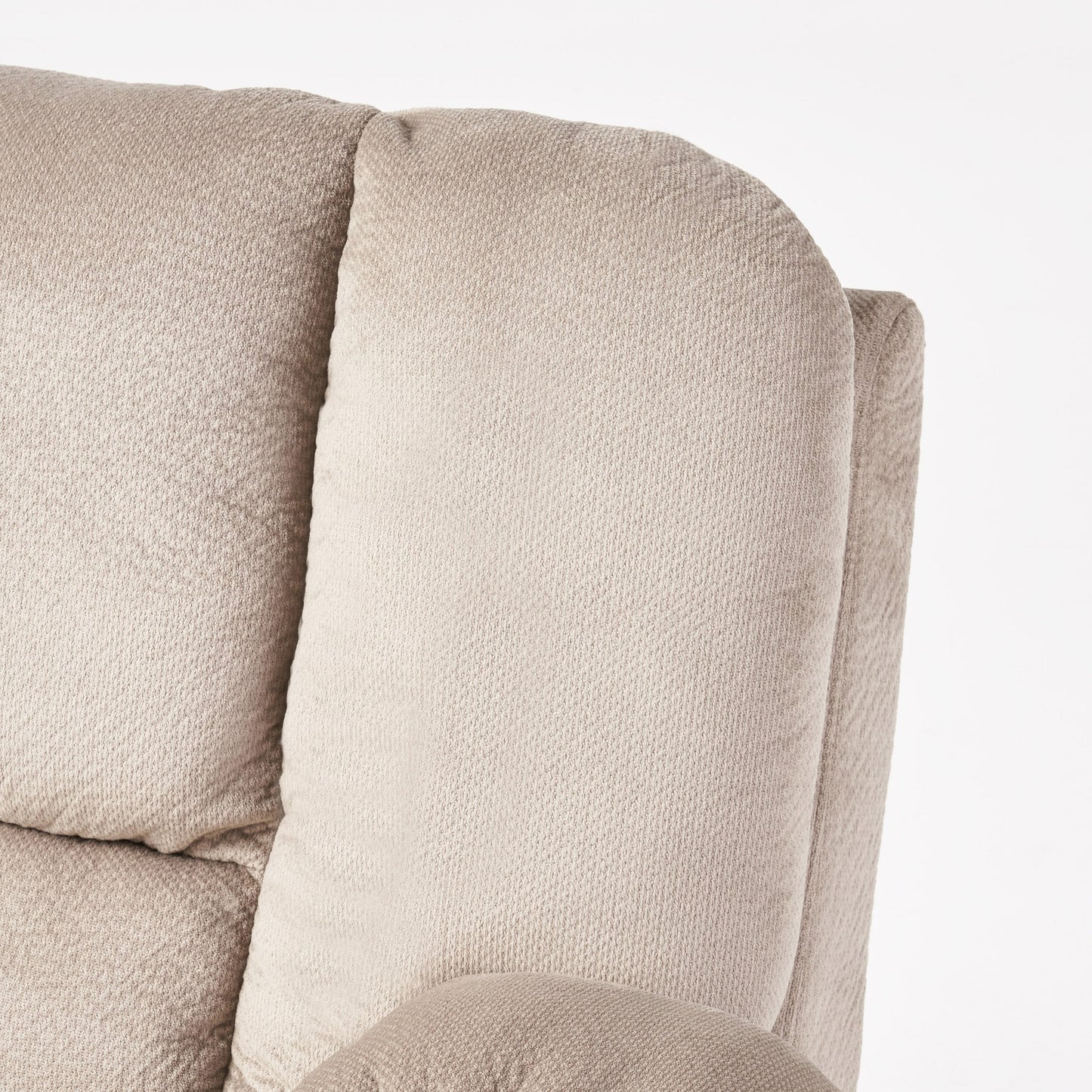Fauteuil inclinable manuel élégant avec revêtement en tissu doux, rembourrage moelleux et deux porte-gobelets