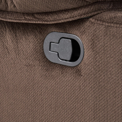 Fauteuil inclinable manuel élégant avec revêtement en tissu doux, rembourrage moelleux et deux porte-gobelets