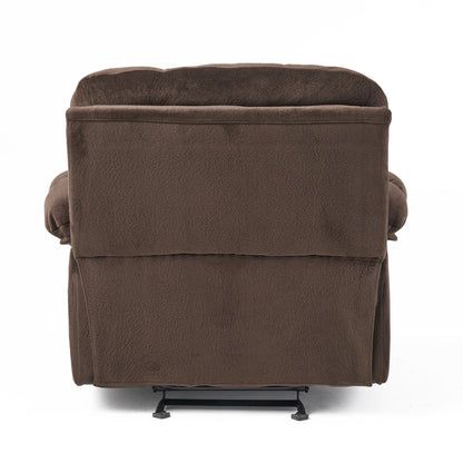 Fauteuil inclinable manuel élégant avec revêtement en tissu doux, rembourrage moelleux et deux porte-gobelets