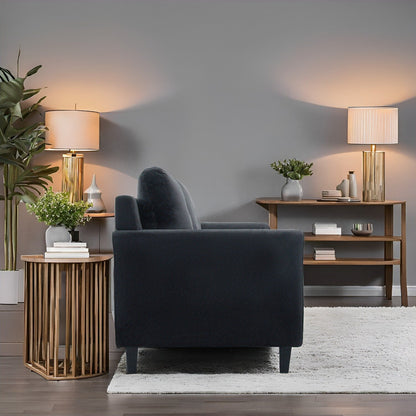 Canapé élégant combiné : canapé Chesterfield avec accoudoirs roulés et accoudoirs évasés capitonnés à boutons, canapé en microfibre pour petits espaces