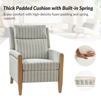 Fauteuil inclinable manuel de transition Suares avec pieds en bois massif, lot de 2 par HULALA HOME