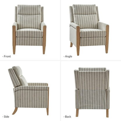 Fauteuil inclinable manuel de transition Suares avec pieds en bois massif, lot de 2 par HULALA HOME