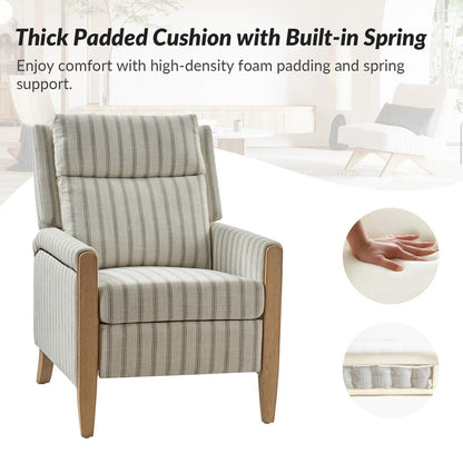 Fauteuil inclinable manuel de transition Suares avec pieds en bois massif, lot de 2 par HULALA HOME