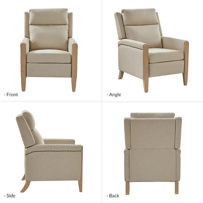 Fauteuil inclinable manuel de transition Suares avec pieds en bois massif, lot de 2 par HULALA HOME