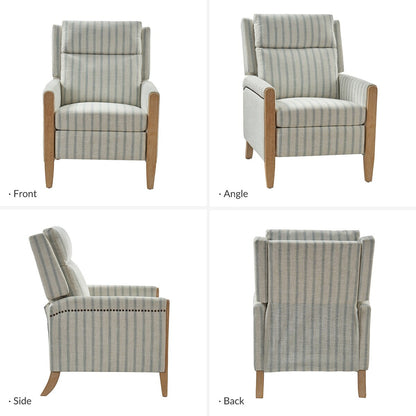 Fauteuil inclinable manuel de transition Suares avec pieds en bois massif, lot de 2 par HULALA HOME