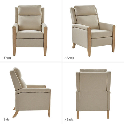 Fauteuil inclinable manuel de transition Suares avec pieds en bois massif par HULALA HOME