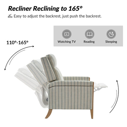 Fauteuil inclinable manuel de transition Suares avec pieds en bois massif par HULALA HOME