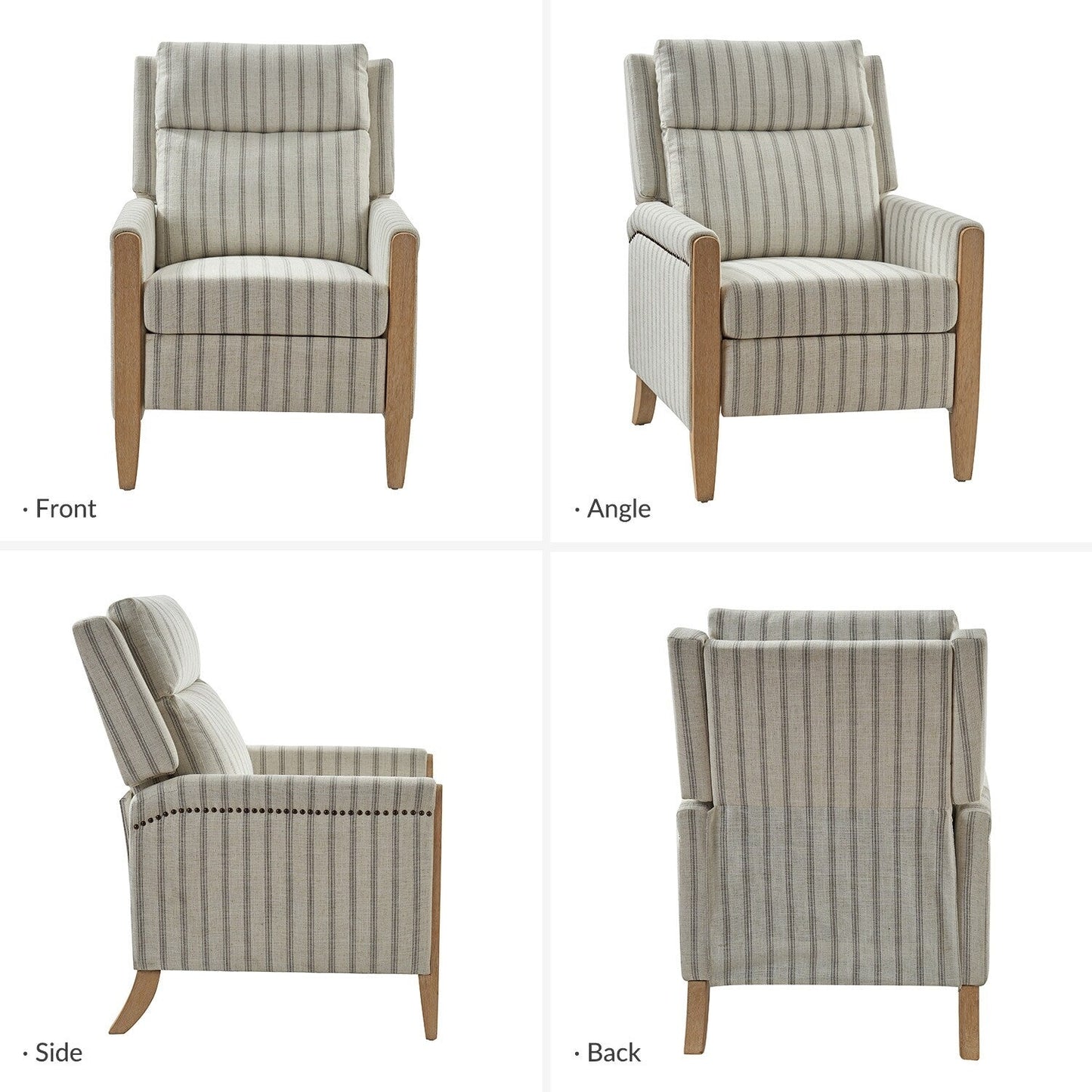 Fauteuil inclinable manuel de transition Suares avec pieds en bois massif par HULALA HOME