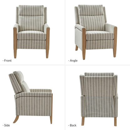 Fauteuil inclinable manuel de transition Suares avec pieds en bois massif par HULALA HOME