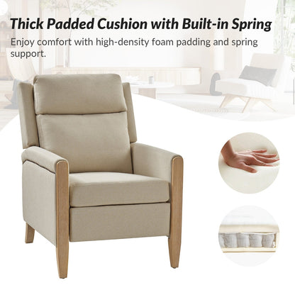 Fauteuil inclinable manuel de transition Suares avec pieds en bois massif par HULALA HOME