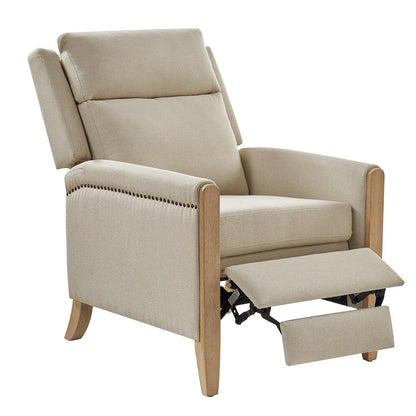 Fauteuil inclinable manuel de transition Suares avec pieds en bois massif par HULALA HOME