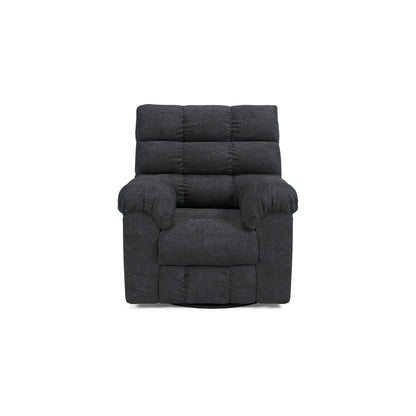 Fauteuil inclinable manuel pivotant Sub, polyester capitonné bleu marine Biscuit