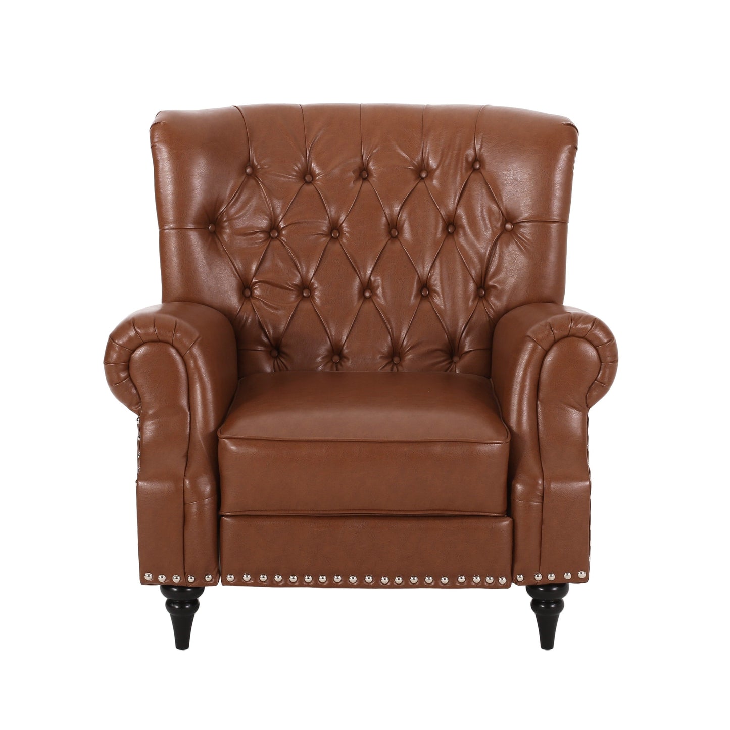 Fauteuil inclinable en tissu et bois d'hévéa Sunapee avec garniture cloutée par Christopher Knight Home