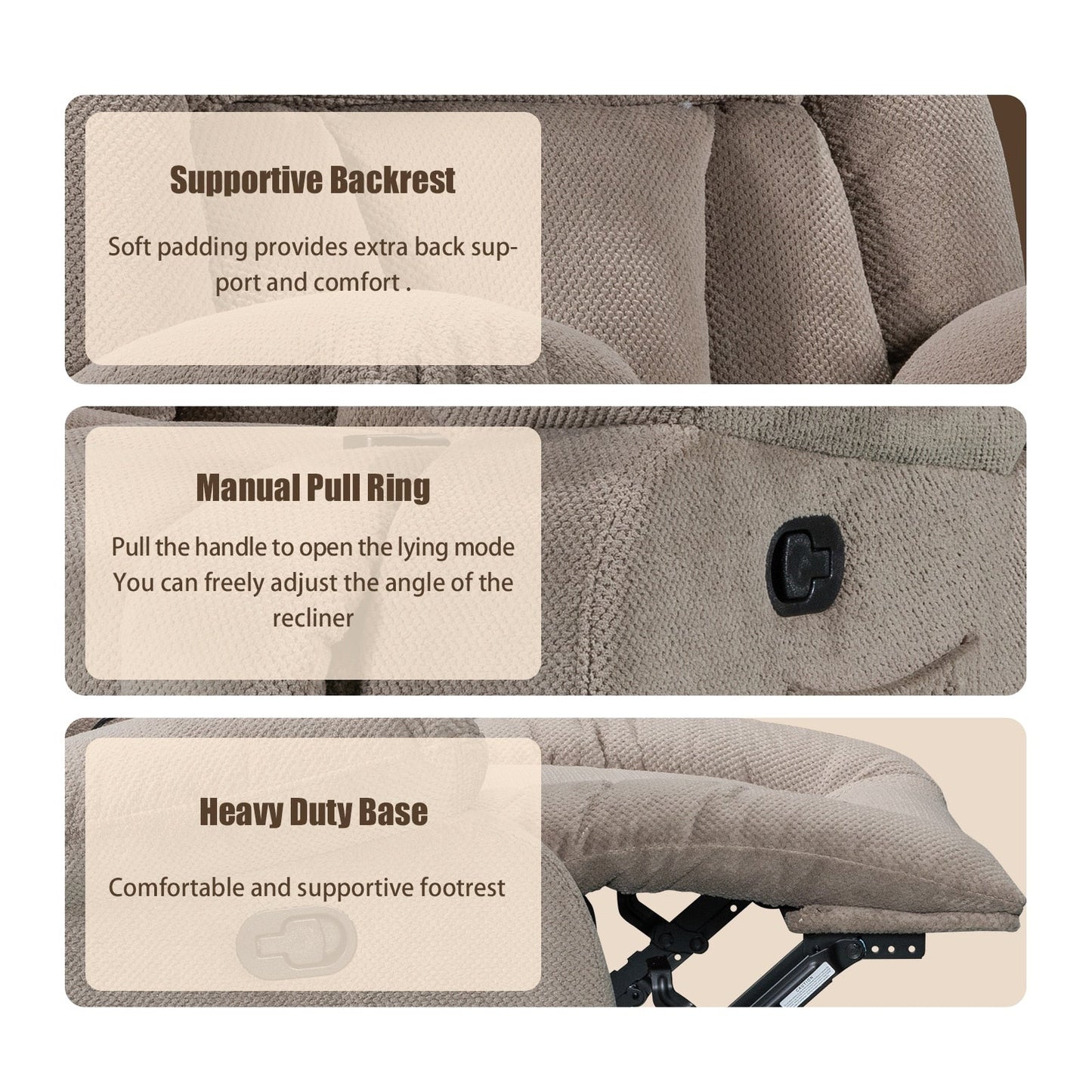 Fauteuil inclinable chauffant et massant de taille standard super confortable