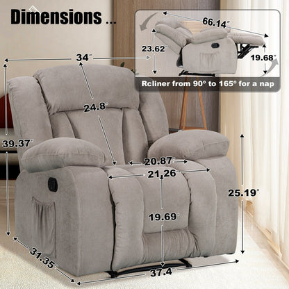 Fauteuil inclinable chauffant et massant de taille standard super confortable