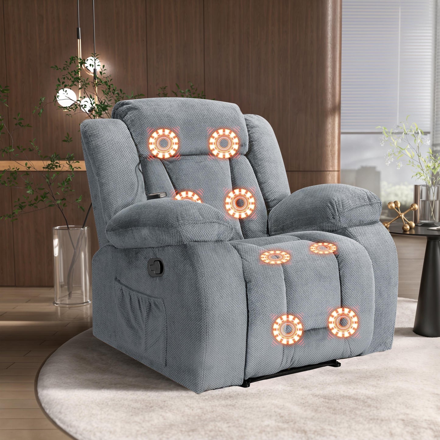 Fauteuil inclinable chauffant et massant de taille standard super confortable