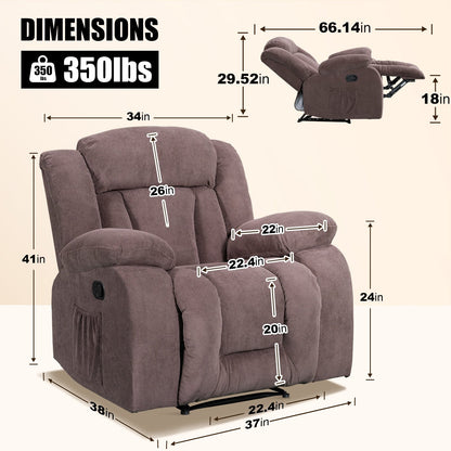 Fauteuil inclinable chauffant et massant de taille standard super confortable