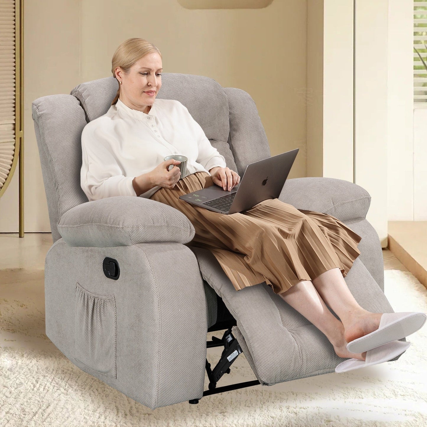 Fauteuil inclinable chauffant et massant de taille standard super confortable