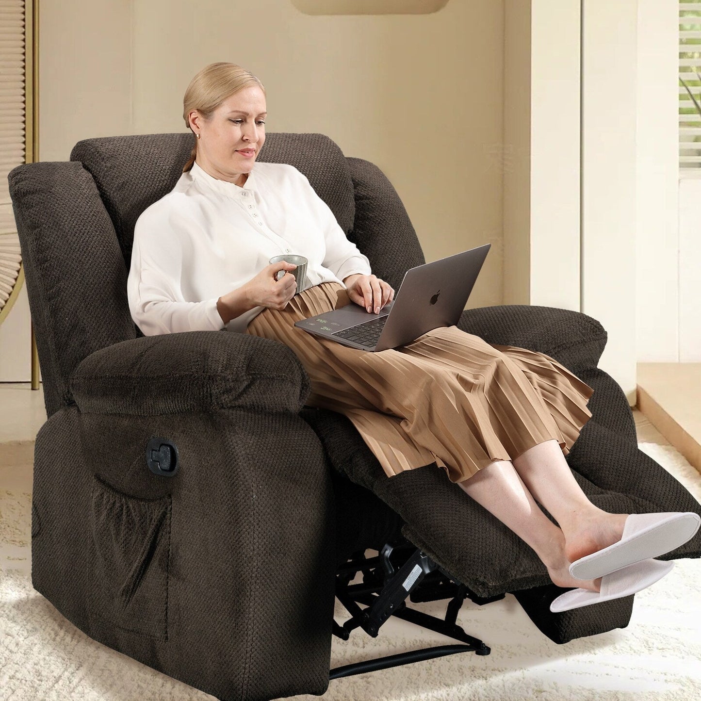 Fauteuil inclinable chauffant et massant de taille standard super confortable