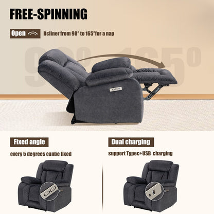 Fauteuil inclinable chauffant et massant de taille standard super confortable