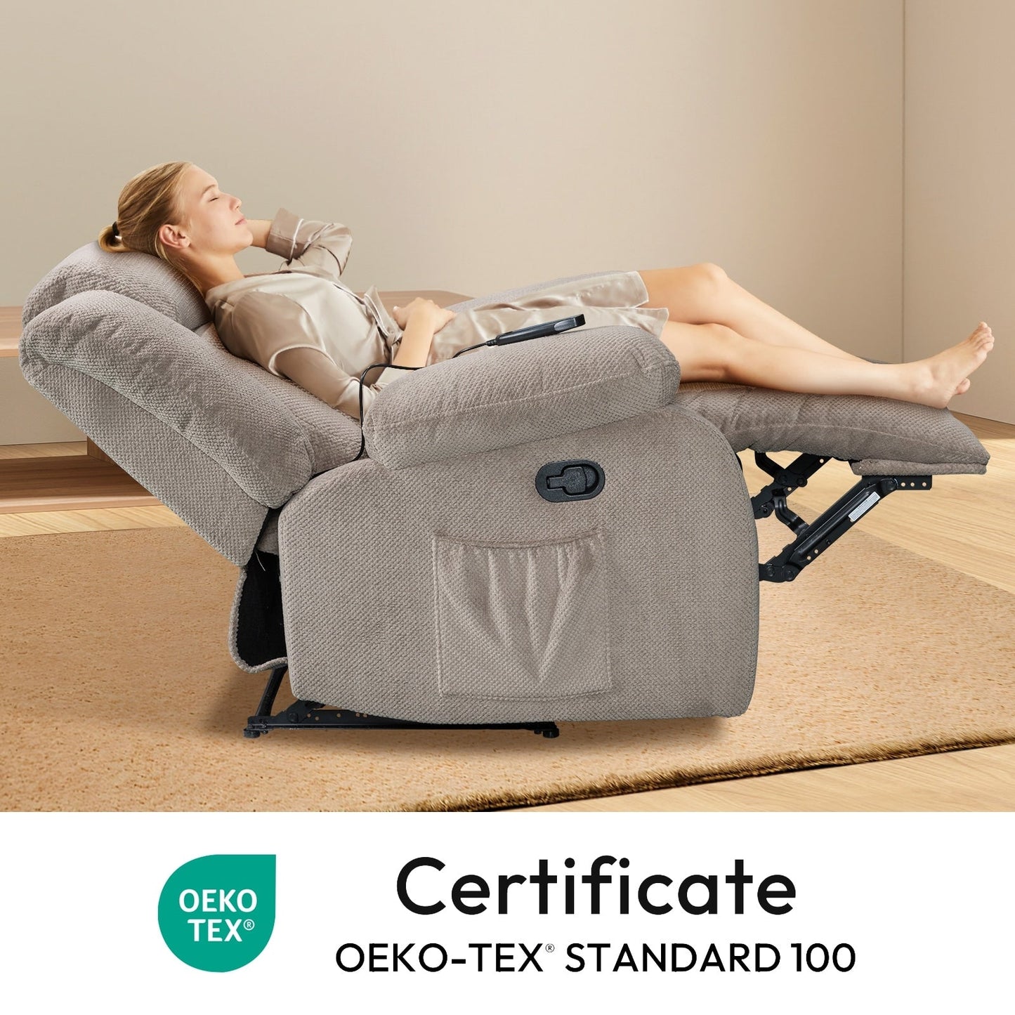 Fauteuil inclinable chauffant et massant de taille standard super confortable